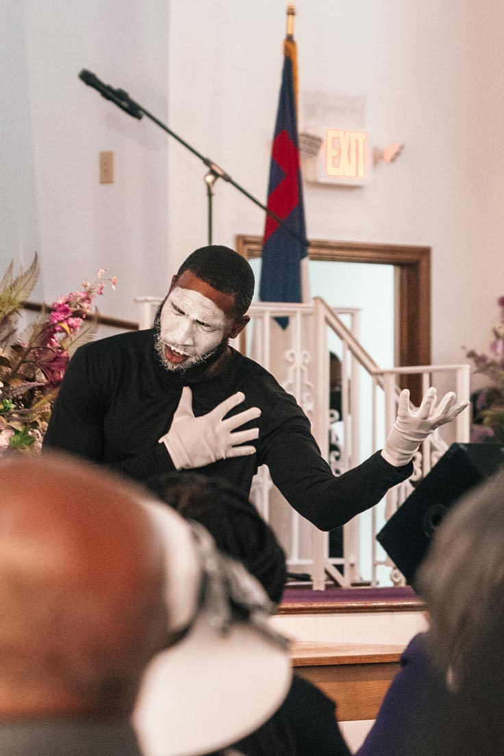 mime in church